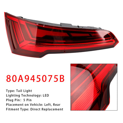 Fanale posteriore sinistro a LED per Audi Q5 MK2 FACELIFT 2021-2024 LED 5 PIN