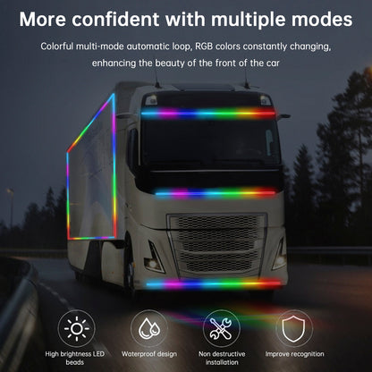 Strisce luminose a LED colorate per camion con telecomando da 2,4 m