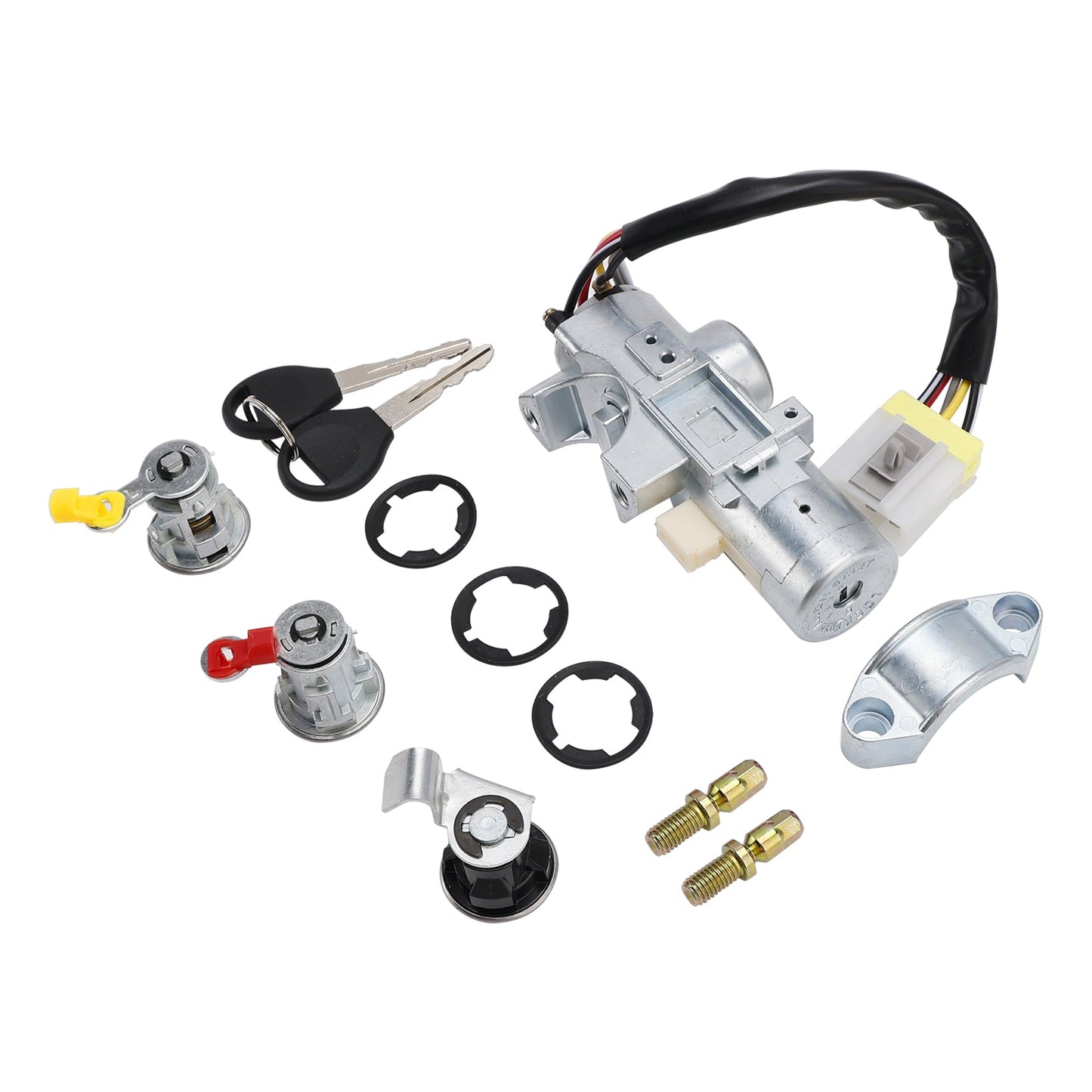 Kit serratura porta cilindro di accensione con 2 chiavi K9810-2S806 per Nissan Navara D22 1997-2006