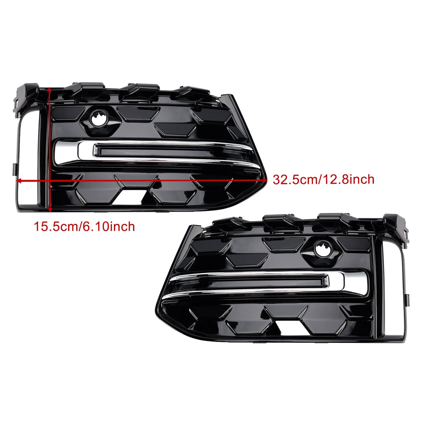 Griglia fendinebbia paraurti anteriore Audi A6 C8PA S-Line S6 2023+, finitura nera cromata