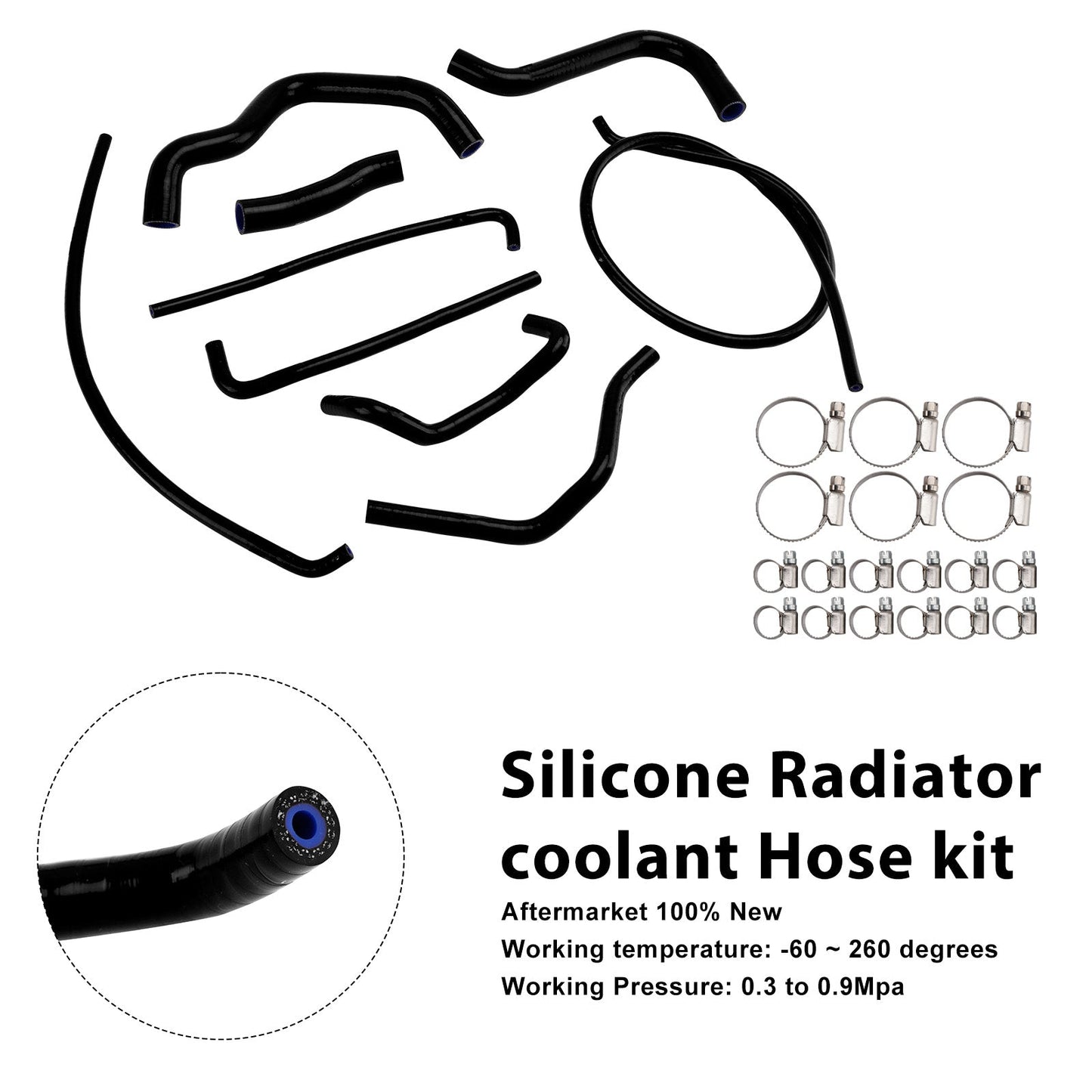 Kit di tubi flessibili in silicone per il liquido di raffreddamento del radiatore per Suzuki GSX-S750/Z 2017-2025