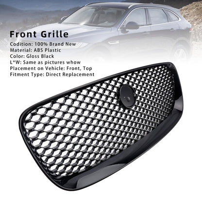 Per JAGUAR F-PACE X761 2016-2020 ABS Griglia paraurti anteriore nera lucida