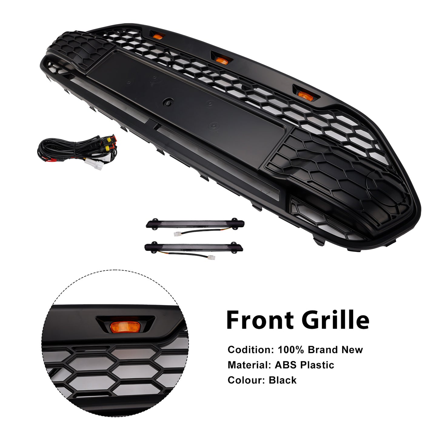 2014-2018  Ford Transit Connect Griglia del paraurti anteriore nero W/LED