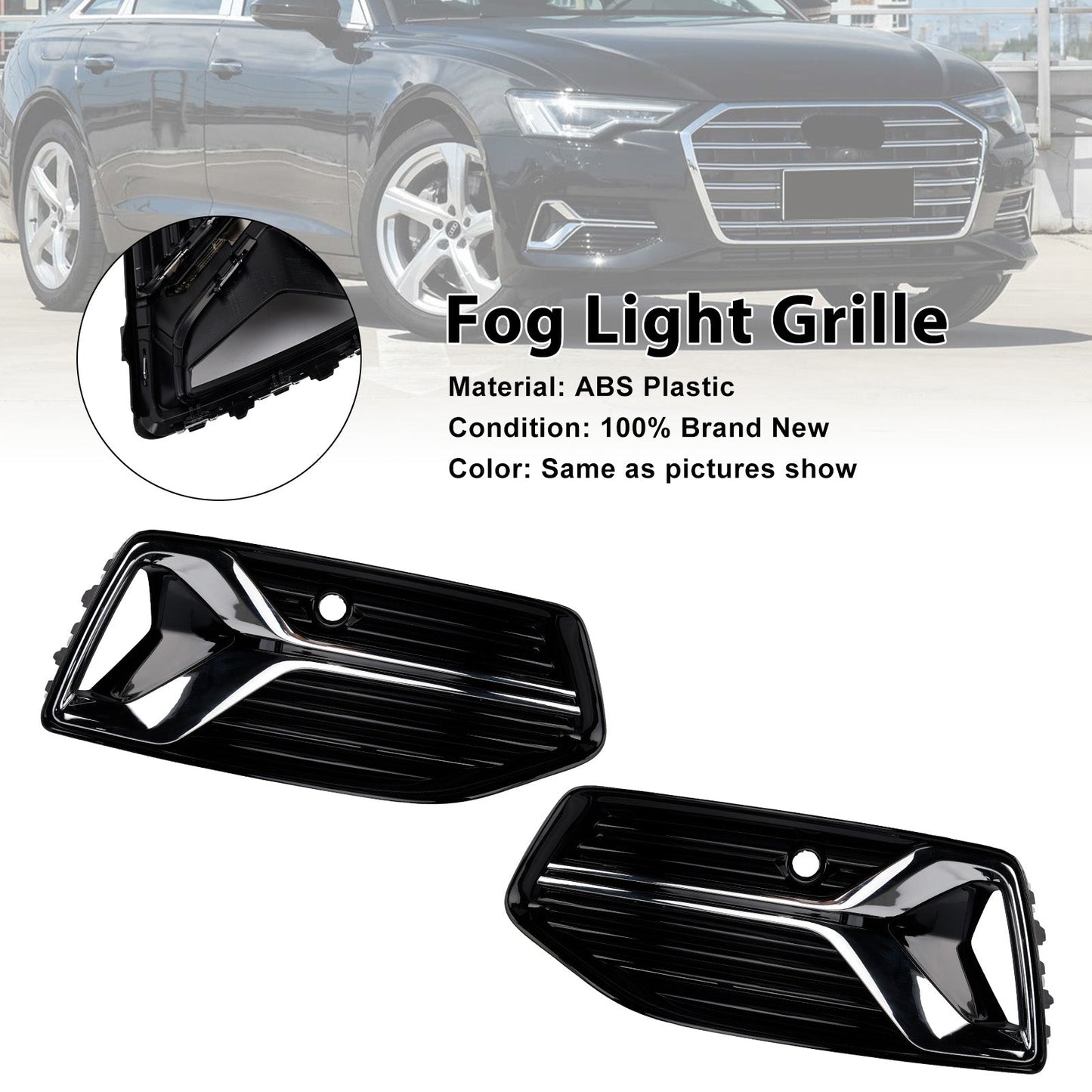 Griglia di copertura fendinebbia paraurti anteriore Audi A6 C8 2019-2023 2 pezzi 4K0807647