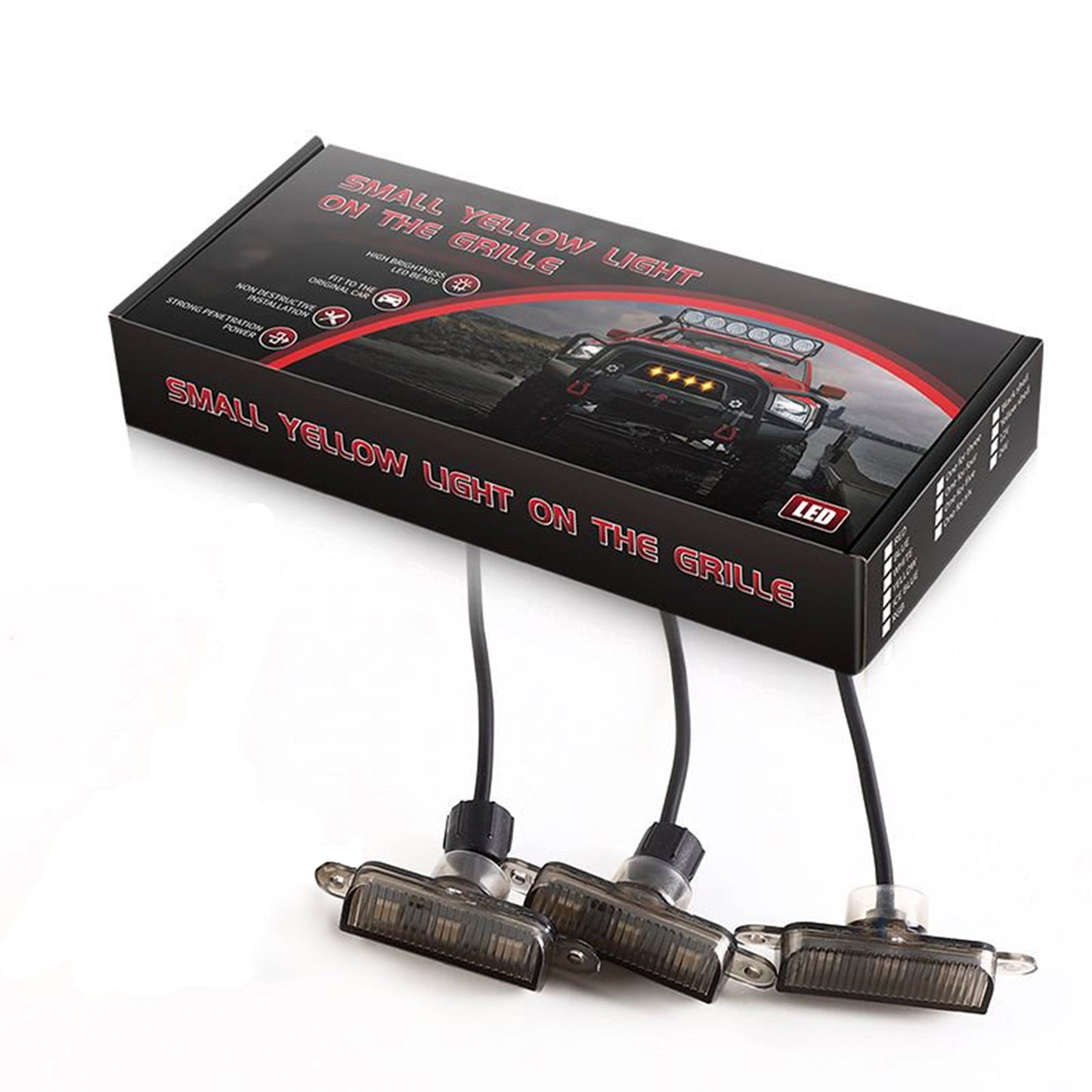 3 pezzi di illuminazione a LED RGB per griglia anteriore con controller APP per veicoli SUV fuoristrada