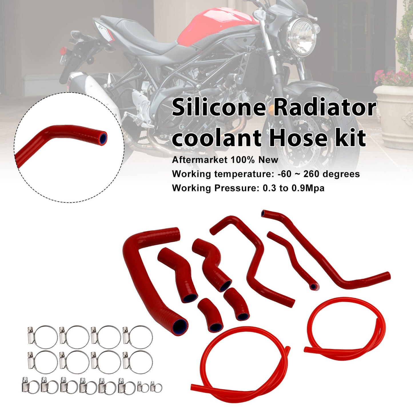 Tubo flessibile del liquido di raffreddamento del radiatore in silicone Suzuki SV 650 SV650 2016-2025