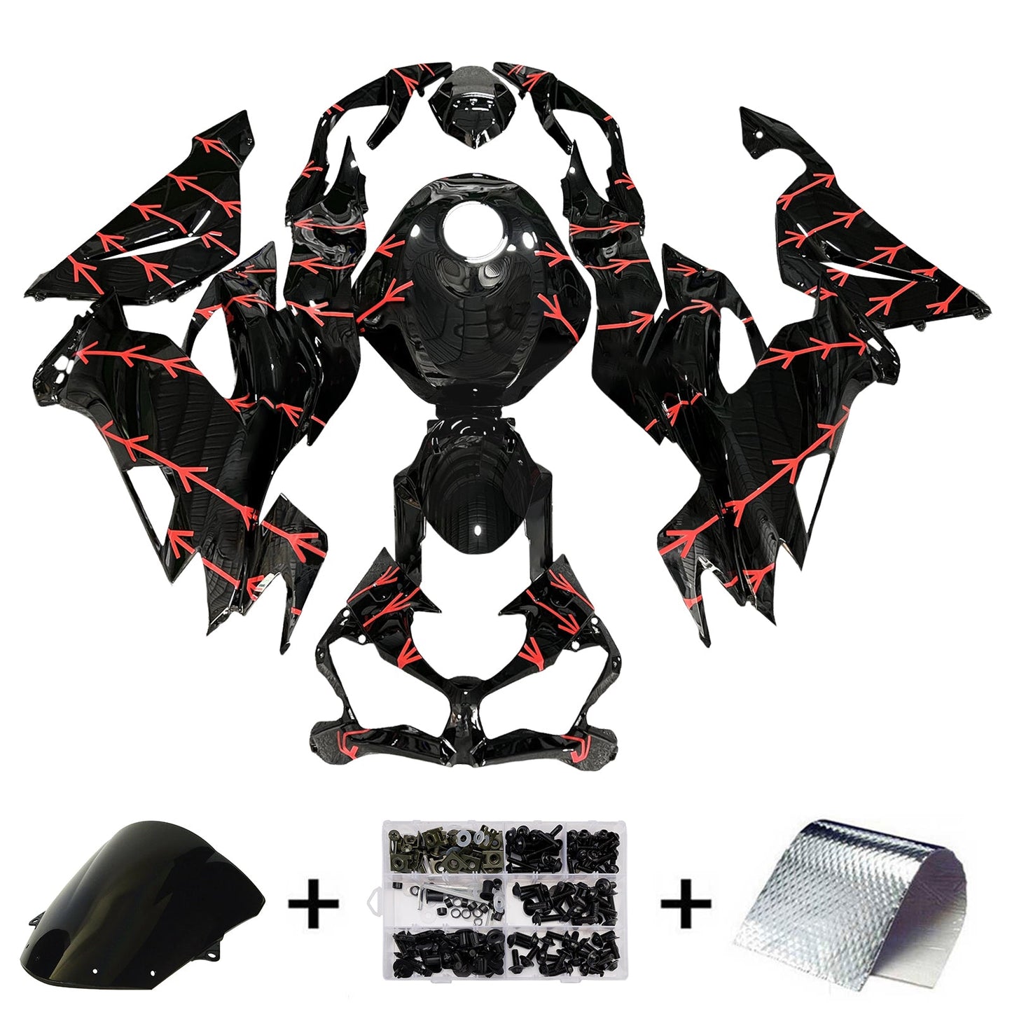 Kit carenatura iniezione in plastica ABS adatto per Kawasaki ZX6R 2019-2023