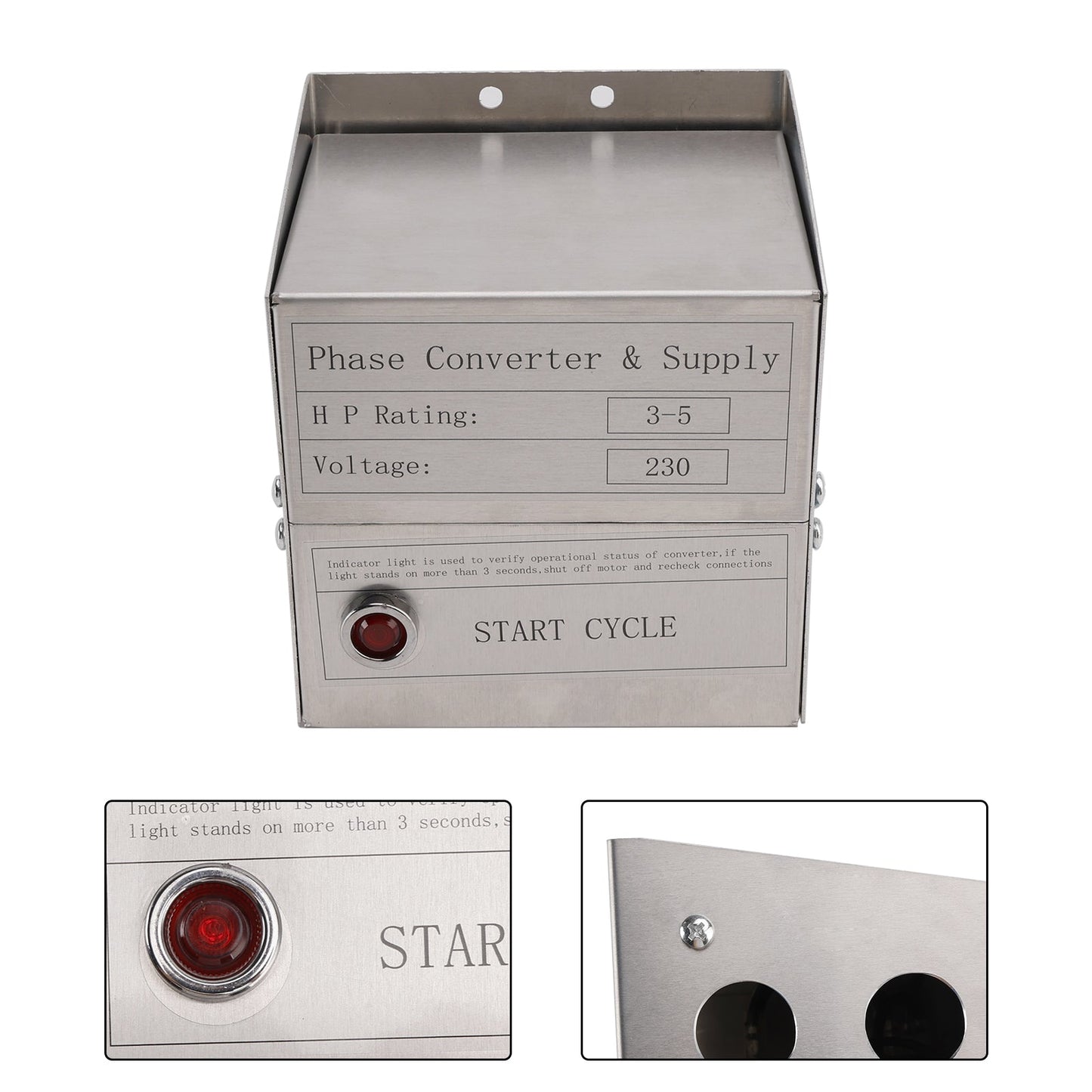 Convertitore di fase statico SCM03 HD 3-5 Hp per fresatrice, trapano, tornio e sega