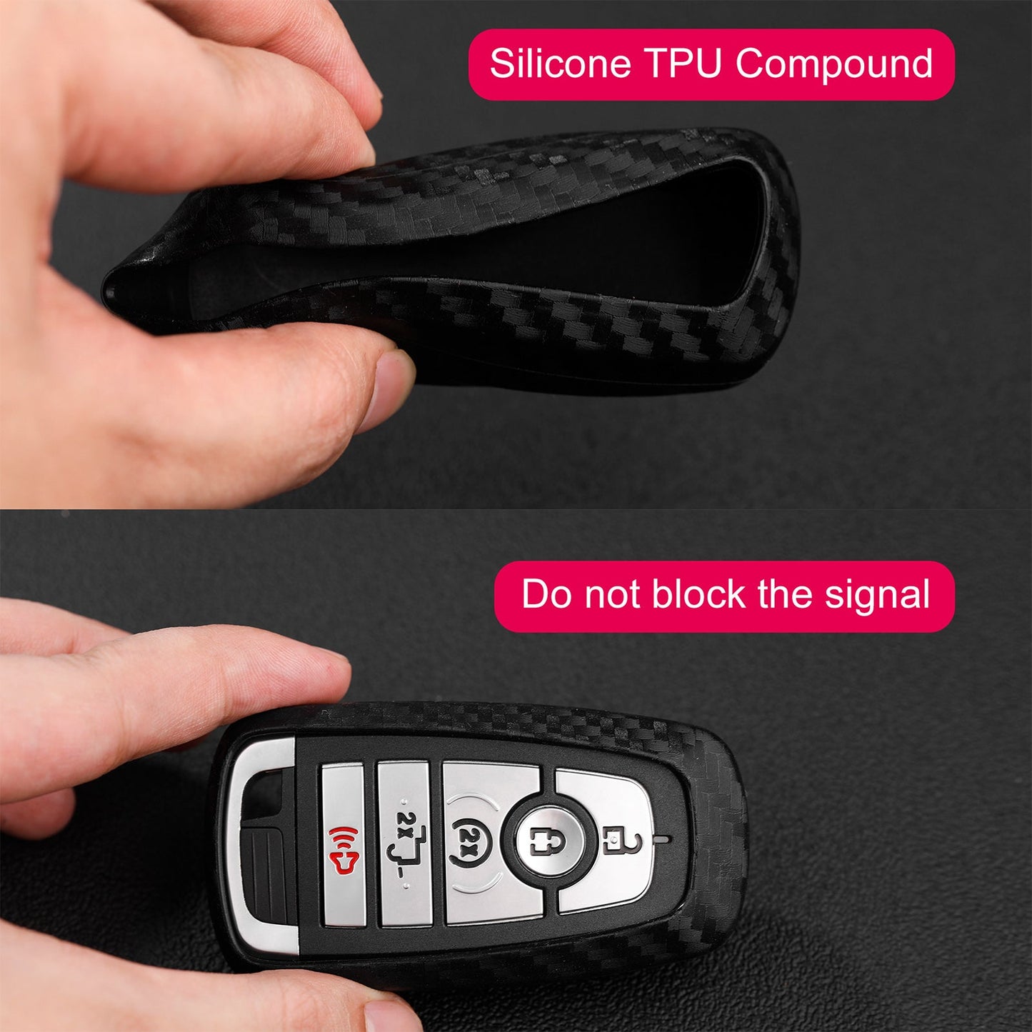 Custodia in similpelle e silicone per chiave auto con fibbia per Ford Smart