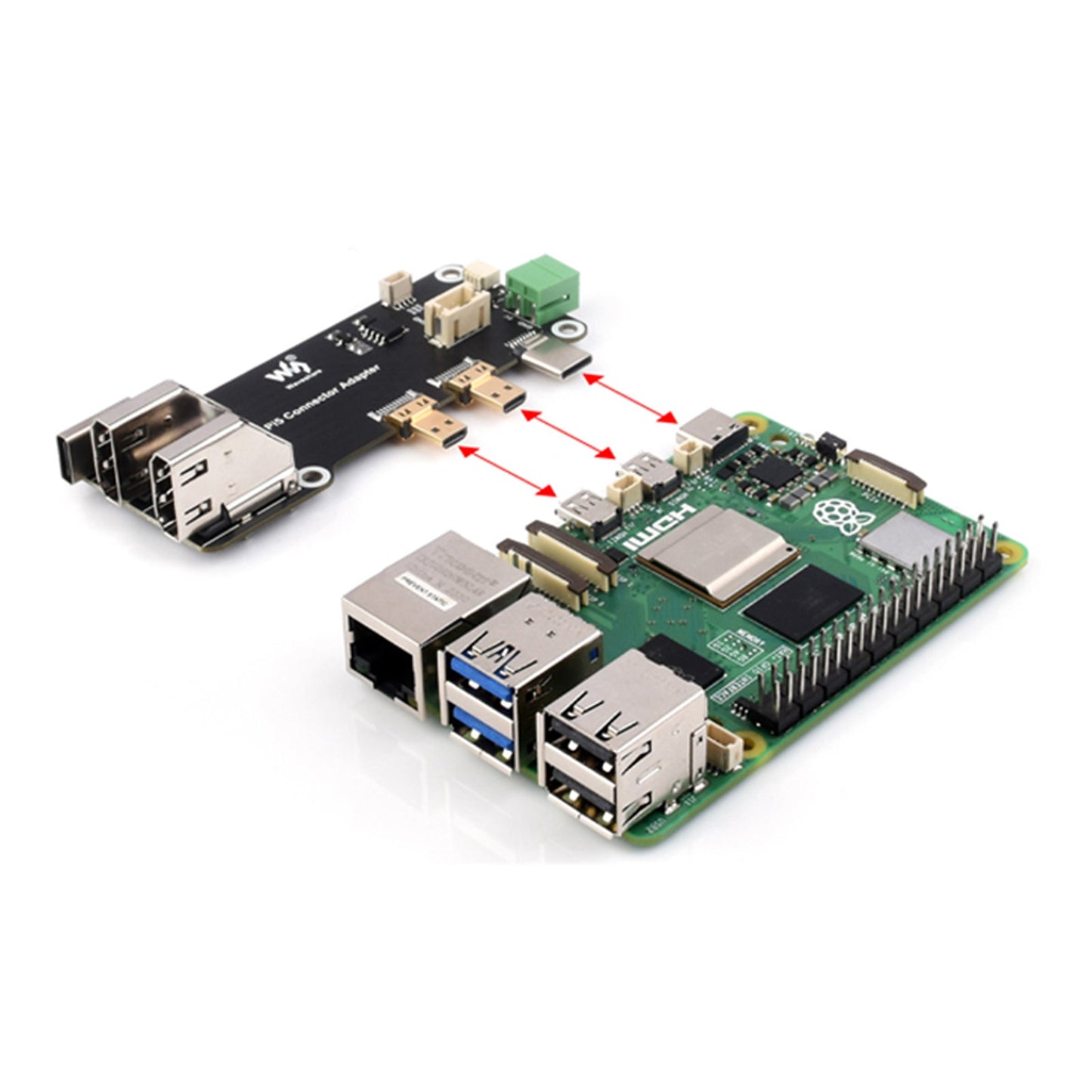 Scheda di espansione multifunzione Raspberry Pi HDMI doppia uscita 4K con Pi5/Pi4B