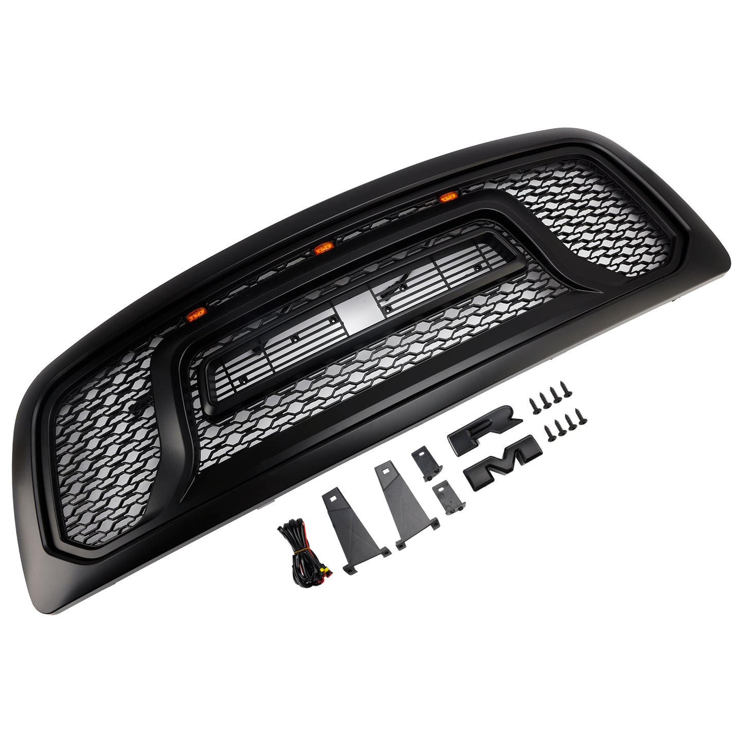 Griglia paraurti anteriore nera con luce a LED per Dodge Ram 1500 2009-2012