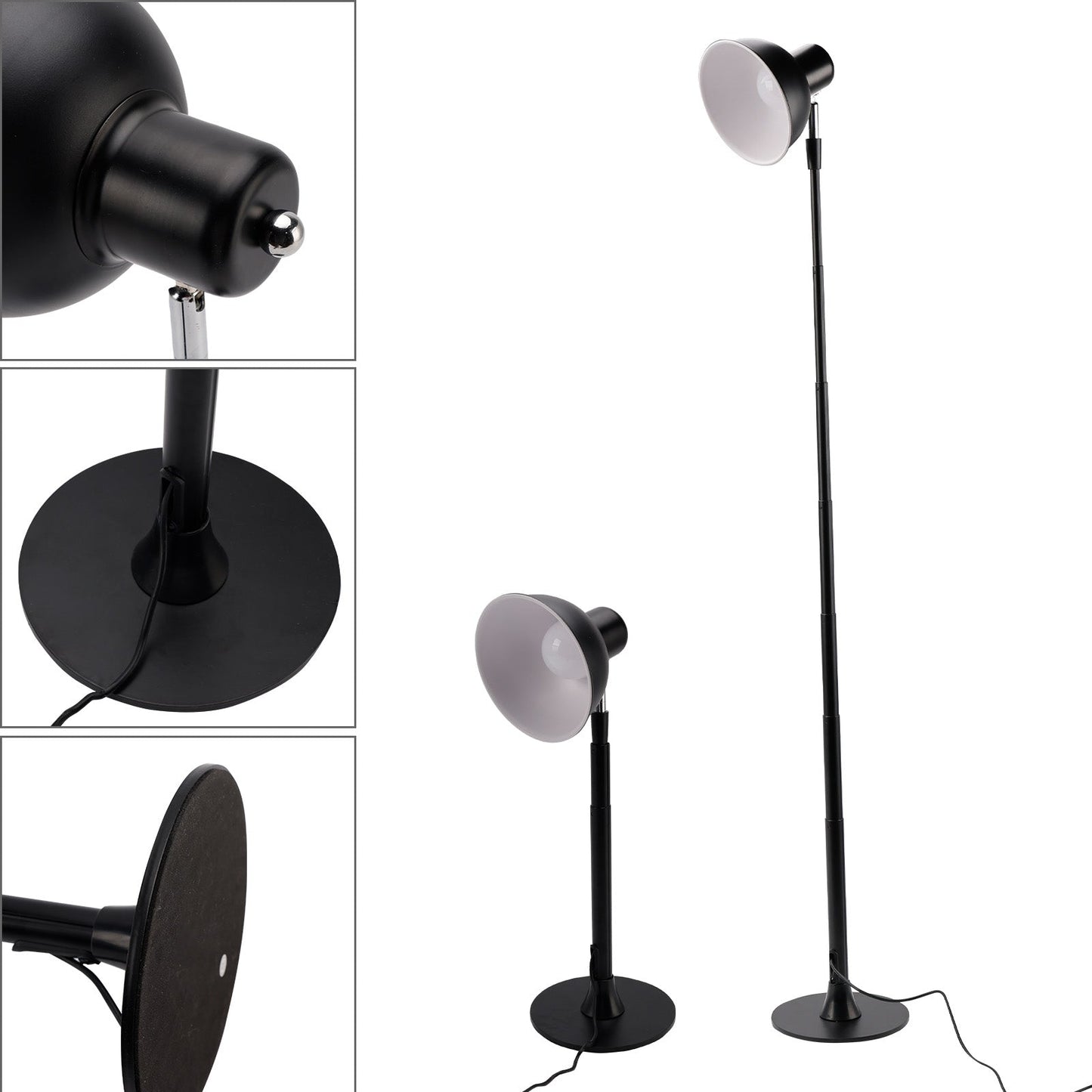 Lampada da terra e da tavolo a LED regolabile in noce, dimmerabile per camera da letto/ufficio, 3 colori