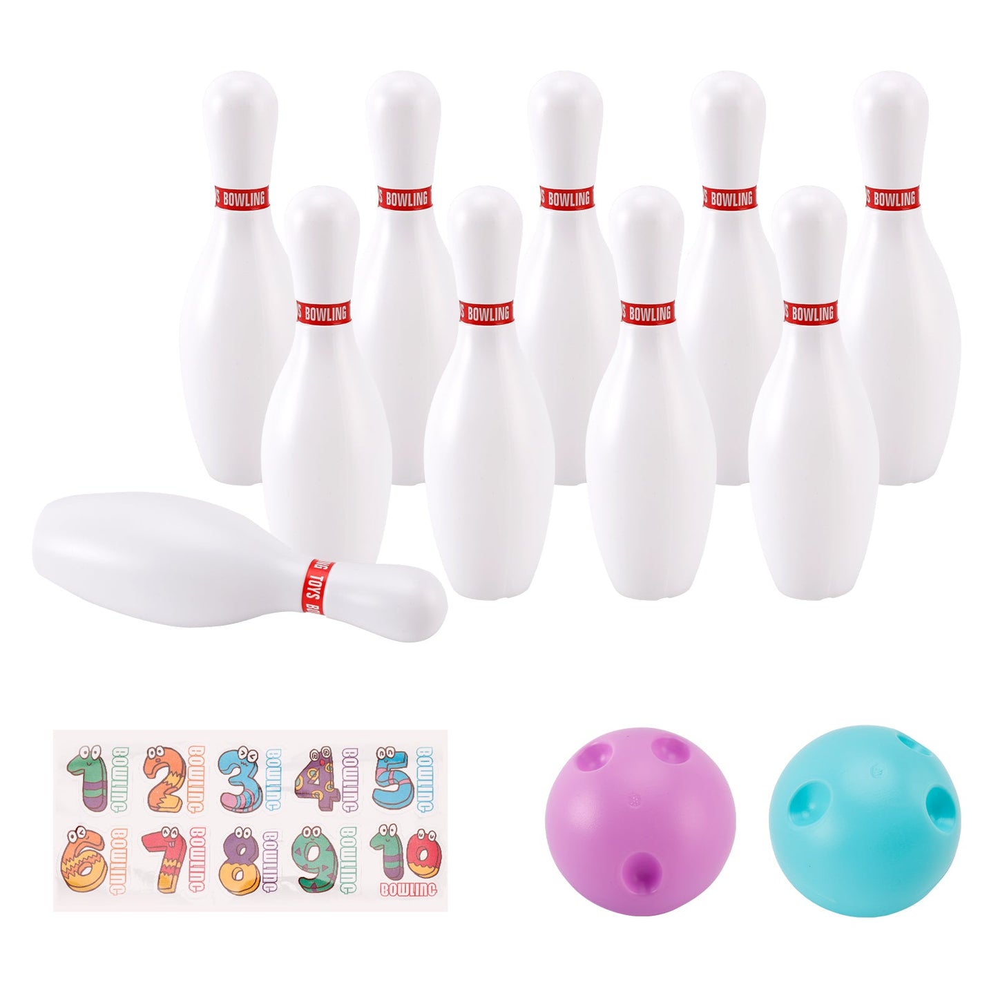 Set di palle da bowling luminose da 19 cm, giocattolo da gioco per feste per bambini, da interno e da esterno