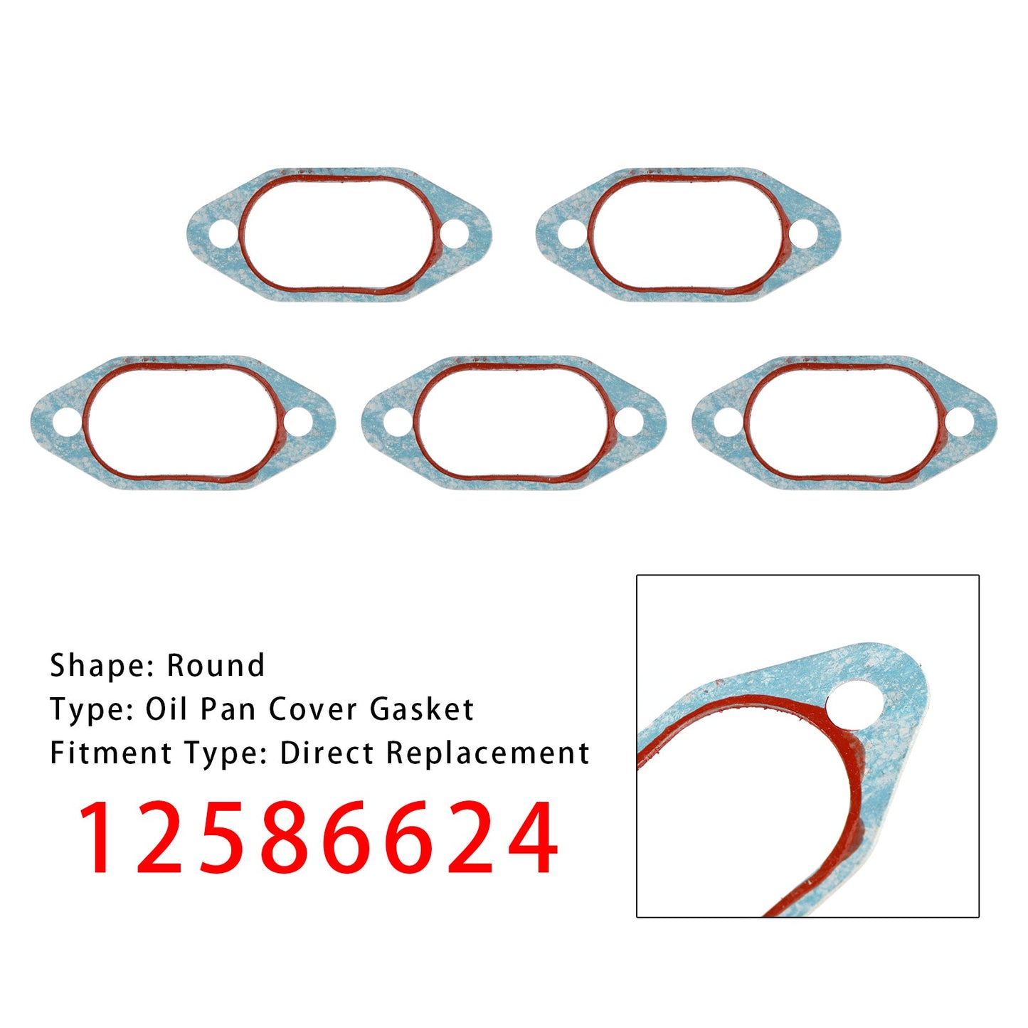 5 pezzi 12586624 Guarnizione coperchio coppa olio