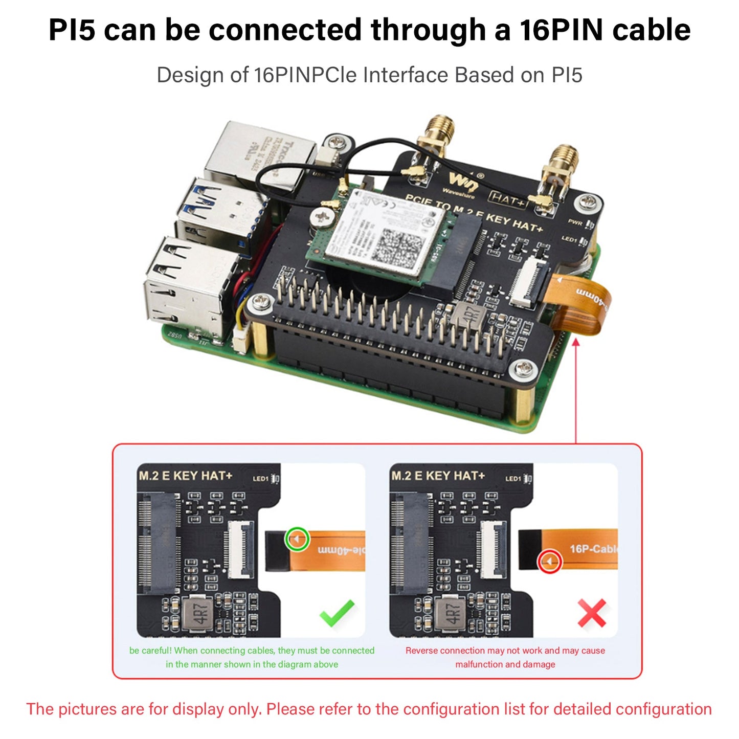 Scheda di espansione PCIe per Raspberry Pi 5 a M.2 E Key per scheda di rete wireless NGFF