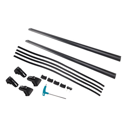 Barre trasversali universali in alluminio per portapacchi da tetto auto, 120 cm, con chiusura a chiave.