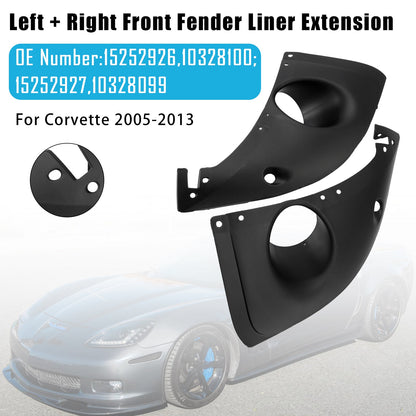 Estensione del rivestimento del parafango anteriore sinistro + destro Chevy Corvette 2005-2013 15252926 15252927