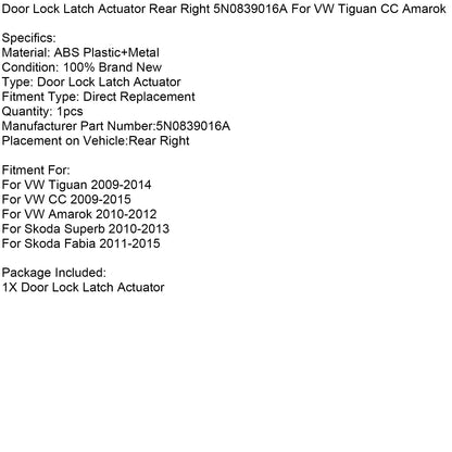 Attuatore serratura porta posteriore destro 5N0839016A per VW Tiguan CC Amarok