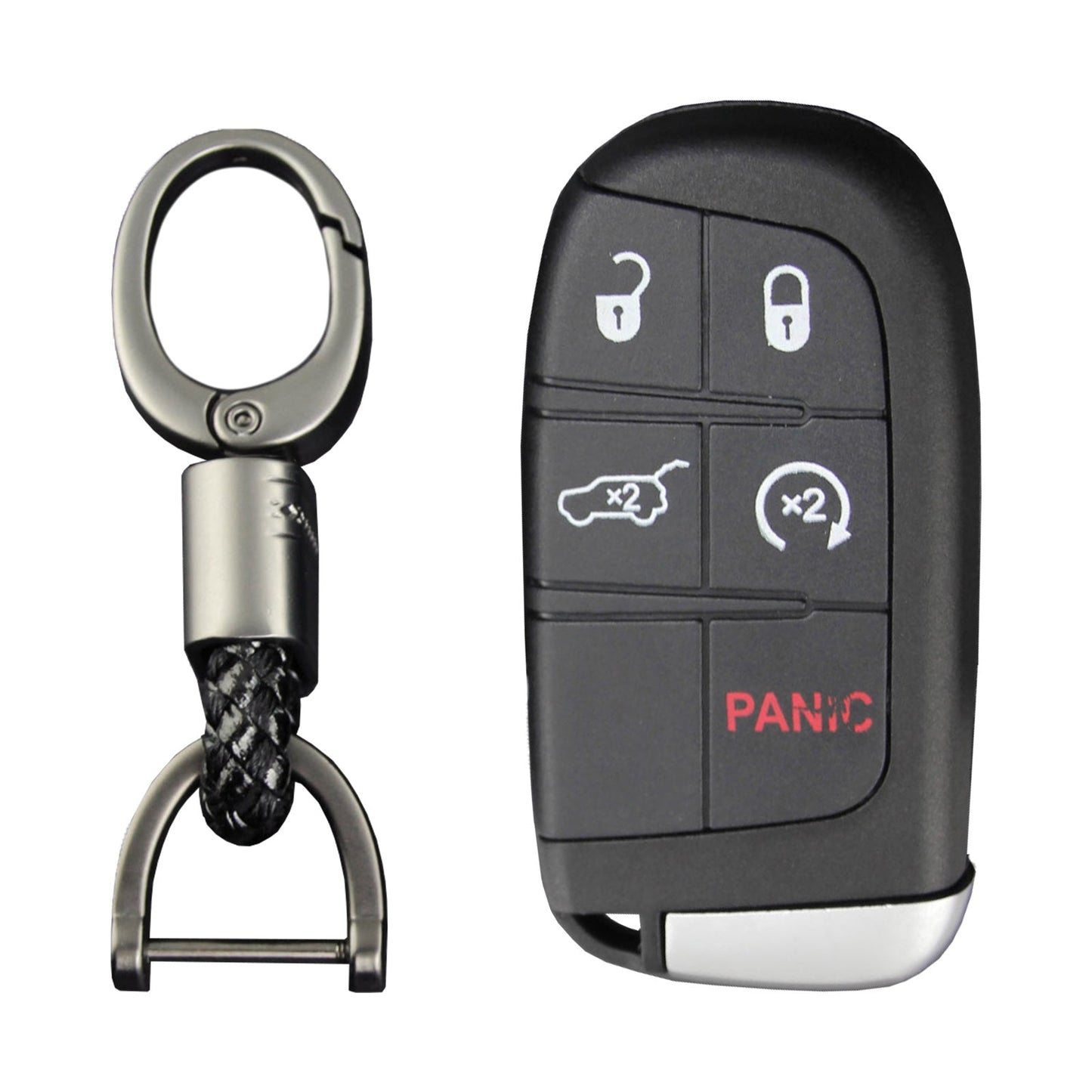 Custodia in similpelle e silicone per chiave auto con fibbia per Jeep