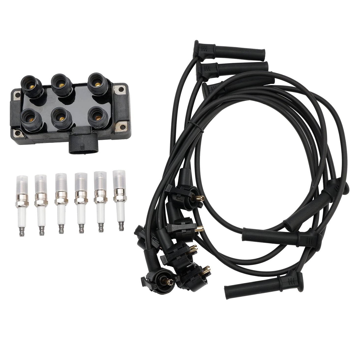 Bobina di accensione Mercury Mountaineer V6 4.0l 1998-2010+6 candele+6 cavi FD480 DG452 90TF12029A