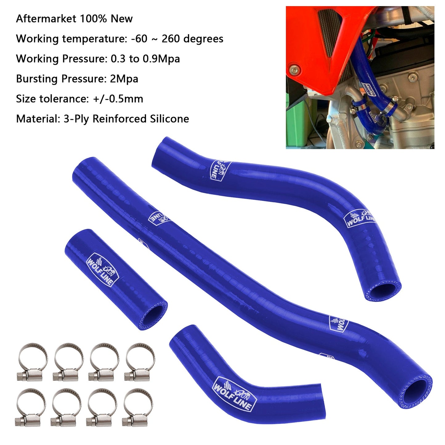 Tubo flessibile del liquido di raffreddamento del radiatore in silicone Honda CRF250R CRF250RX 2022-2025
