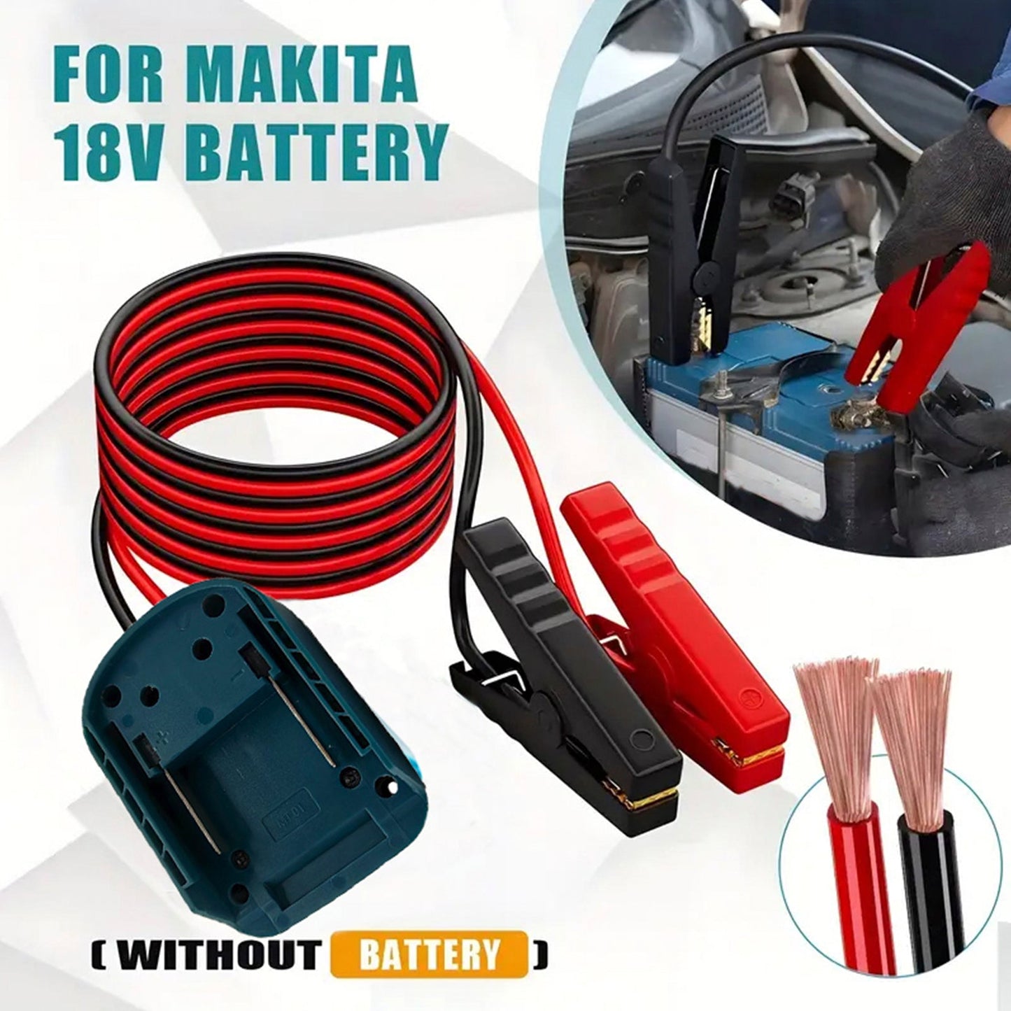 Kit di alimentazione di emergenza per auto con accenditore per batteria per auto, kit di alimentazione di emergenza con cavo 12AWG