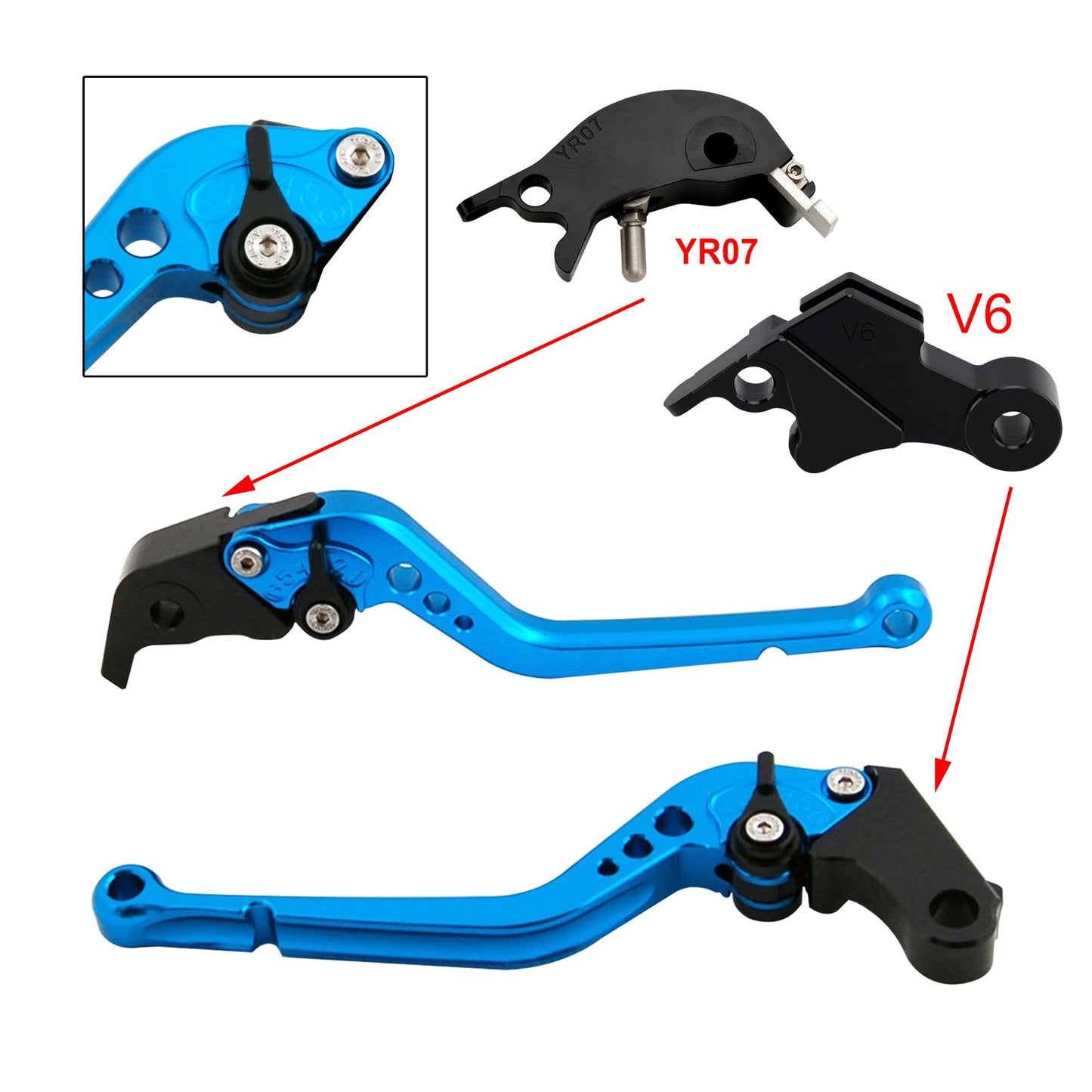 Leva frizione freno lunga adatta per YAMAHA XSR900 XSR900GP MT-09 MT-09SP 2024-2025