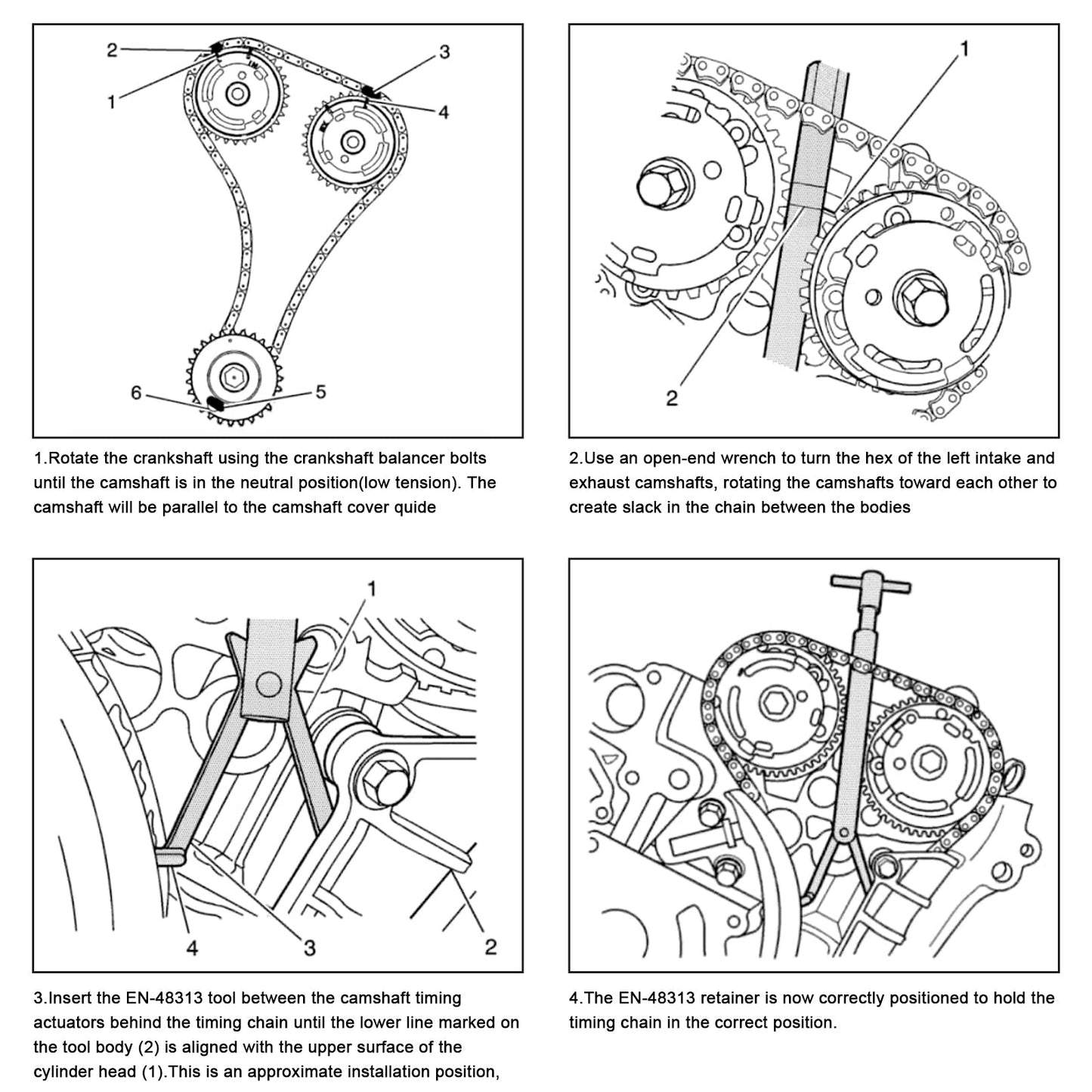 2 pezzi di attrezzo per il fermo della catena di distribuzione per Chevy Camaro Impala 3.6L EN-48313-1