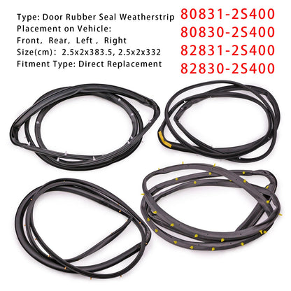 Guarnizione in gomma per porta anteriore e posteriore Nissan D22 Frontier 4 porte cabina doppia 1998-2005 4 pezzi 80831-2S400