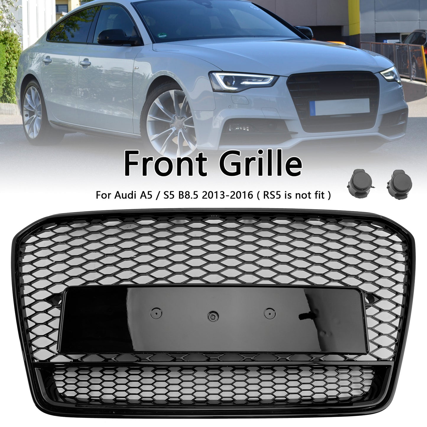 Per Audi A5 S5 B8.5 2013-2016 RS5 Stile Griglia paraurti anteriore a nido d'ape