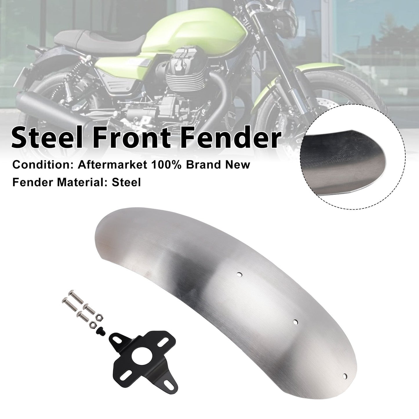 Parafango anteriore in acciaio compatibile con MOTO GUZZI V7 Stone Special 2017-2025
