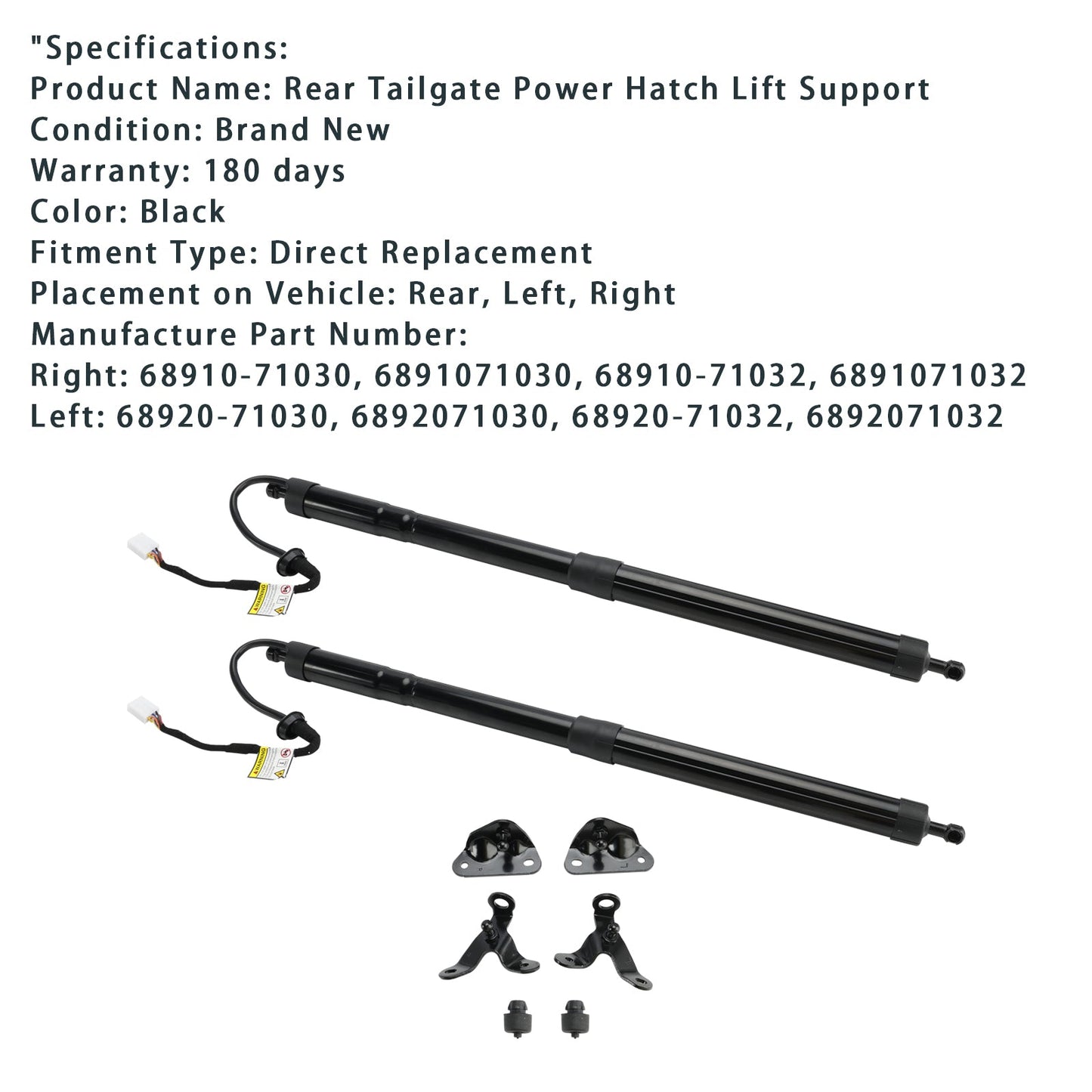 Puntone elettrico del gas del portellone posteriore 2015-2020 di Toyota Fortuner 6892071030 6891071032