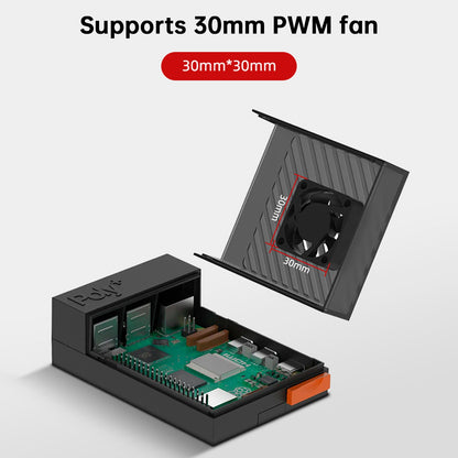 Raspberry Pi 5 POLY5+ Case Argon POLY 5+ Box compatibile con ventola di raffreddamento PWM ABS