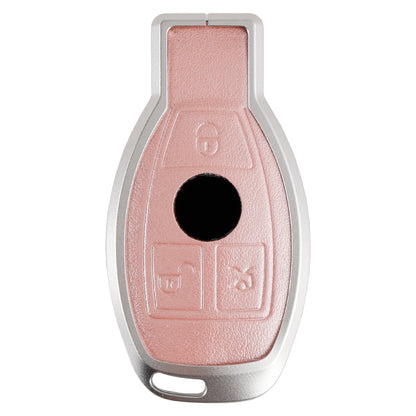 Custodia in pelle, lega, alluminio e TPU rosa per chiave auto Mercedes GLC GLK CLS