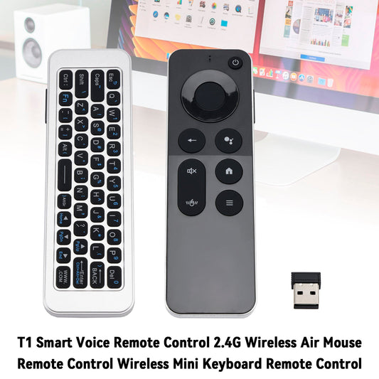 Telecomando wireless con tastiera mini con apprendimento IR vocale intelligente T1