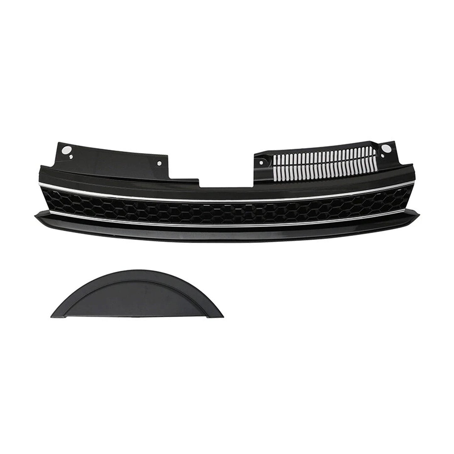 Griglia anteriore alta stile GTI con finiture cromate nere, compatibile con VW Golf 6 MK6 2010-2014