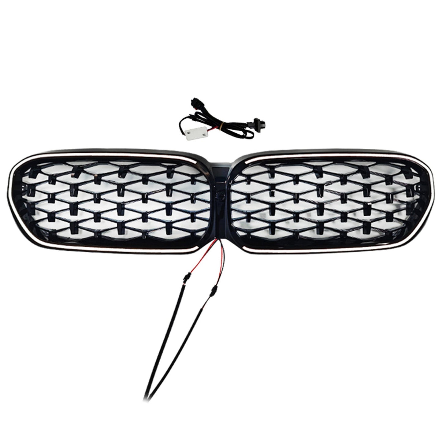 Griglia anteriore a doppio rene diamantata nera per BMW Serie 5 G30 G38 2021-2024.
