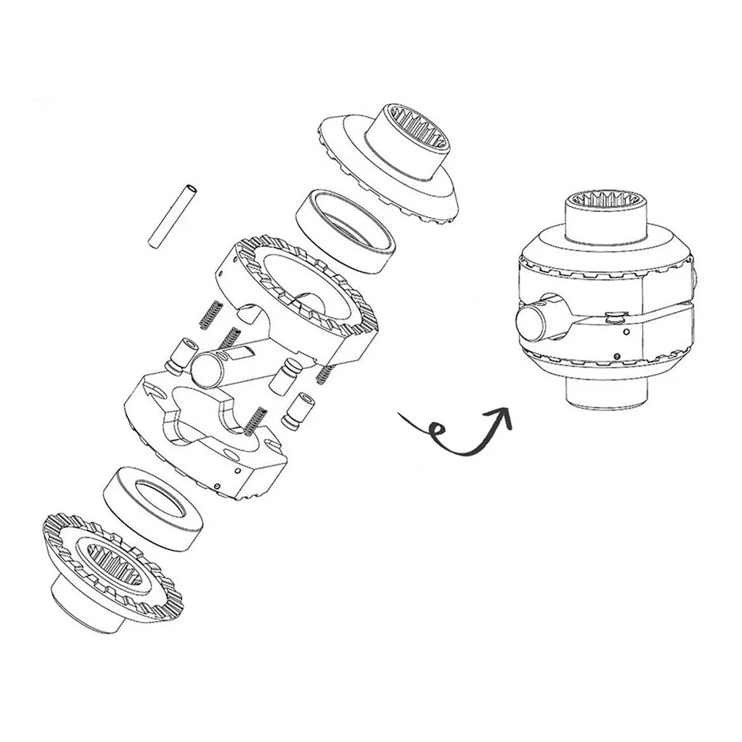 Jeep Grand Wagoneer anteriore 1984-1991 compatibile con Dana 30, bloccaggio differenziale anteriore a 27 scanalature SLD3027