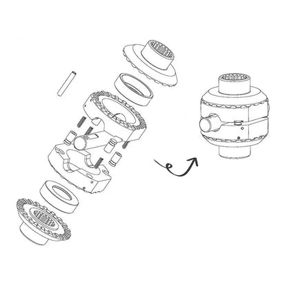 Bloccaggio differenziale anteriore Dana 30, 27 scanalature per Jeep CJ6 1971-1975 anteriore o posteriore SLD3027