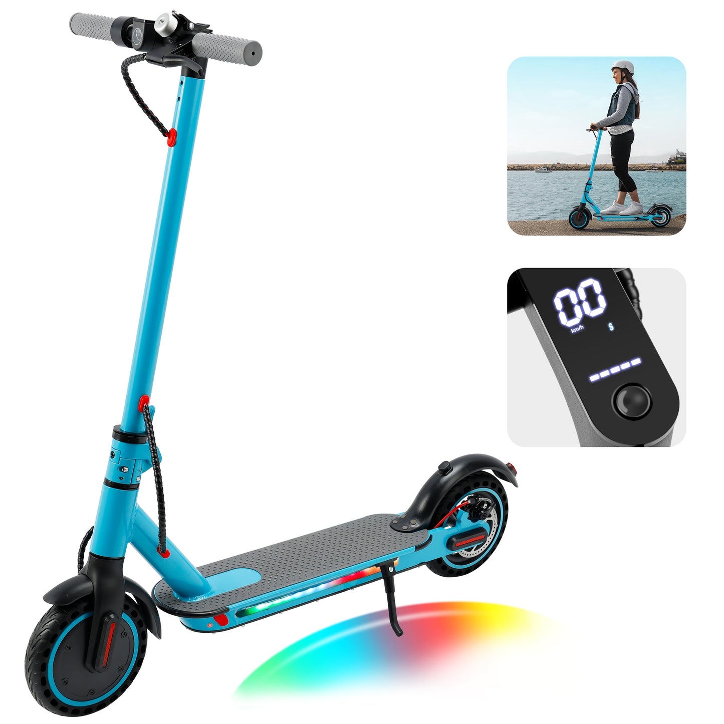 8,5 "scooter elettrico pieghevole con app 350W 35 km Range 30 km/h Città Compito giallo