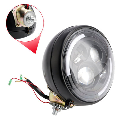 Lampada faro multifunzionale nera personalizzata n. 84 per Bobber Chopper Racer