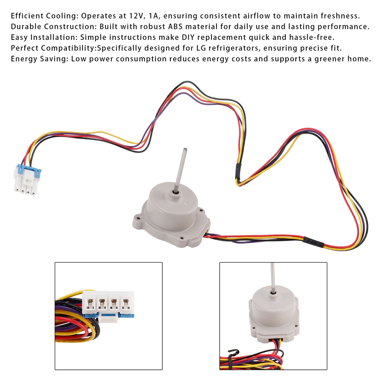 Per motore ventola frigorifero ad alte prestazioni LG EAU65058318 Parti 12V 1A