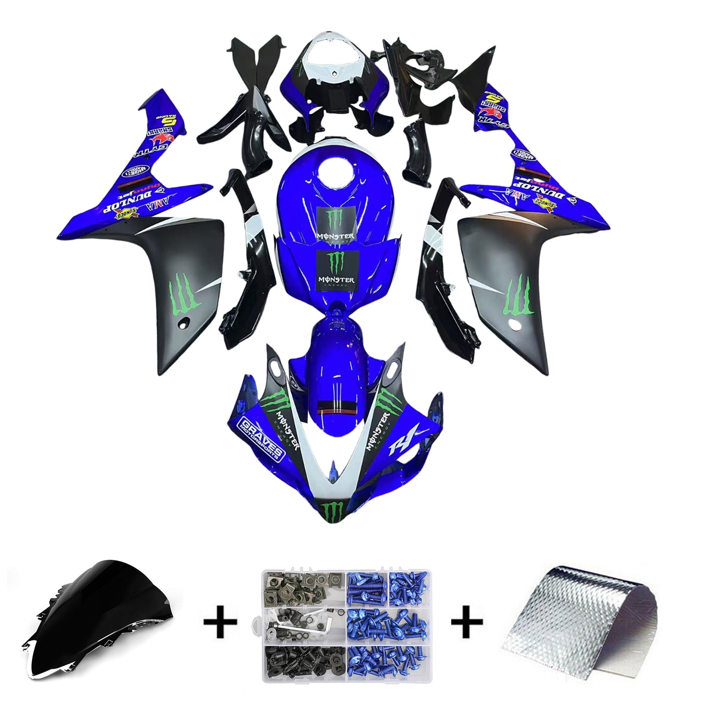 Kit carenatura per carrozzeria addominali di plastica per Yamaha YZF-R1 2007-2008