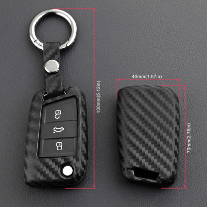 Custodia in silicone e pelle per chiave auto con fibbia per Volkswagen Golf MK7