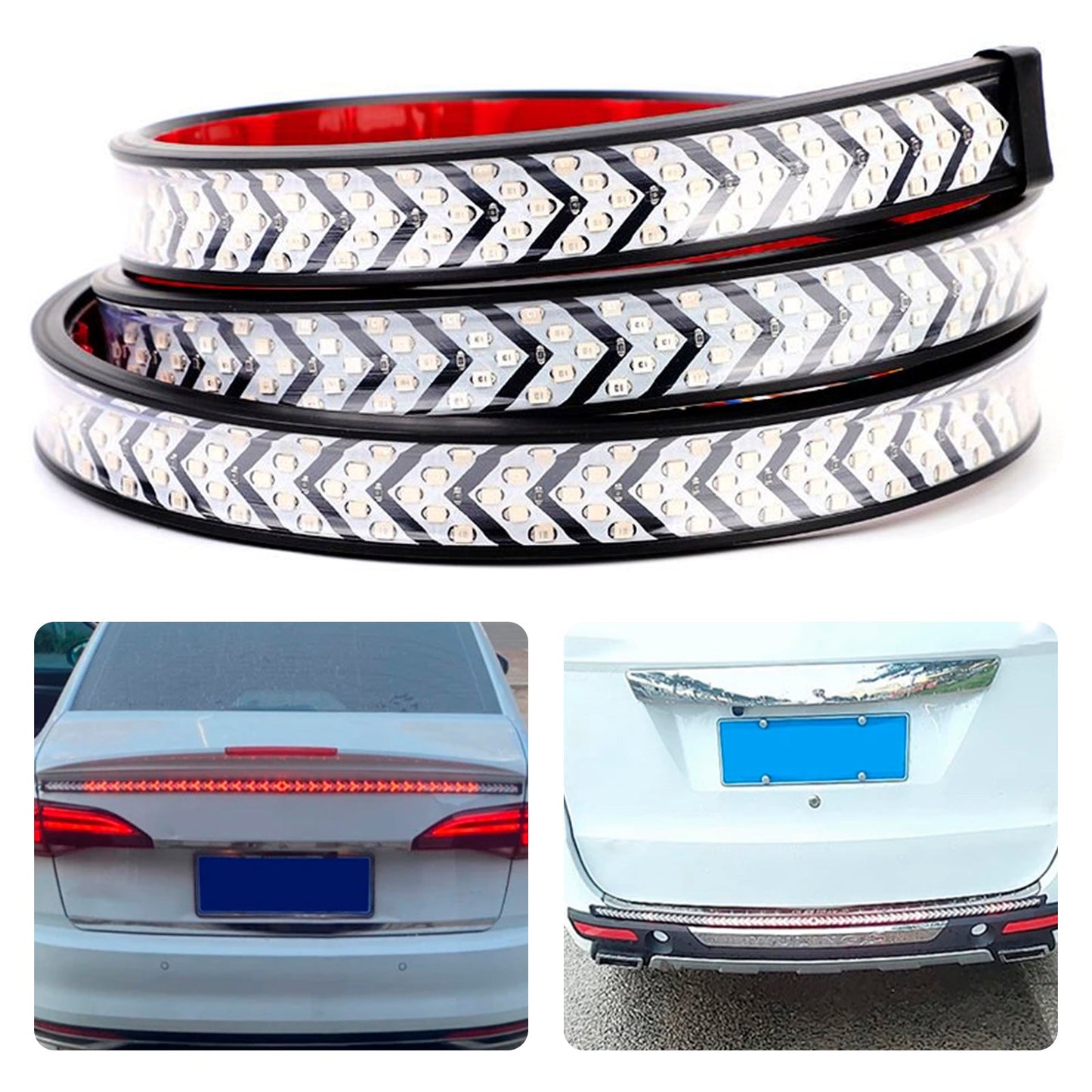 Striscia di luci posteriori a LED per auto e camion, indicatori di direzione, freccia dinamica fluente da 1,5 metri