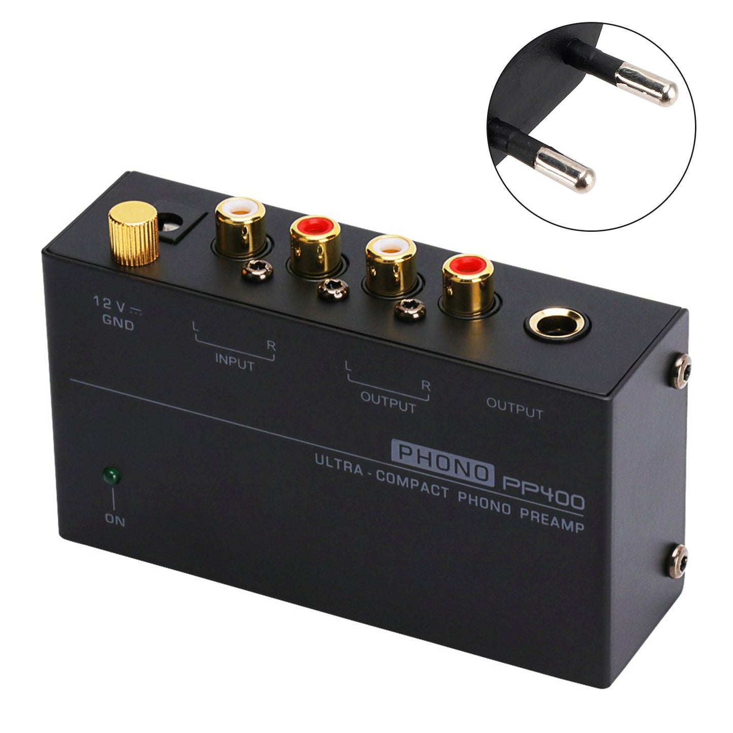 Preamplificatore Phono Ultra-Compatto PP400 con Supporto RCA da 1/4 di pollice Interfacce TRS Preamplificador Phono Preamp