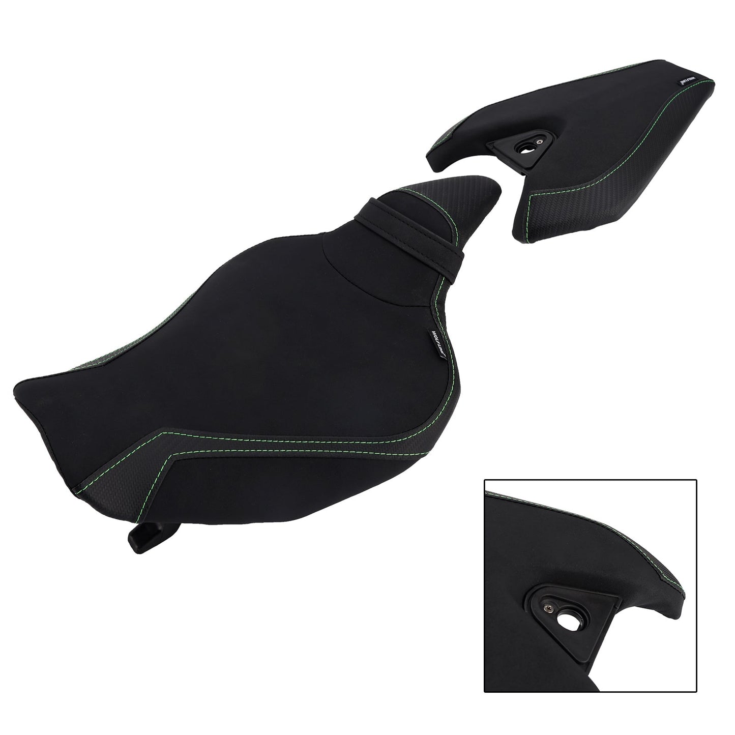 Kit sella conducente e passeggero per Kawasaki Z1000 2014-2025 2024, cuscino posteriore nero