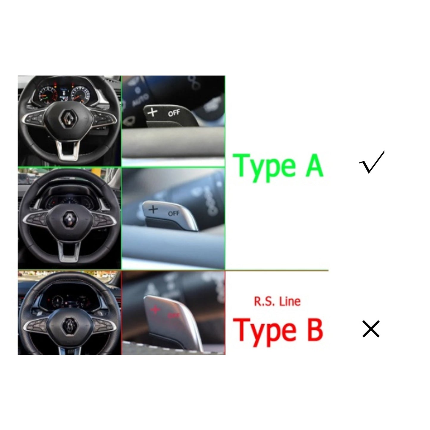 Estensione del cambio al volante per Renault Clio Captur in alluminio