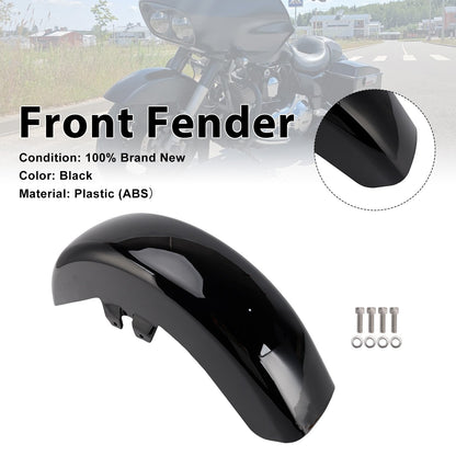 Parafango anteriore in ABS per Touring Electra Glide Road King 1989-2013 Nero