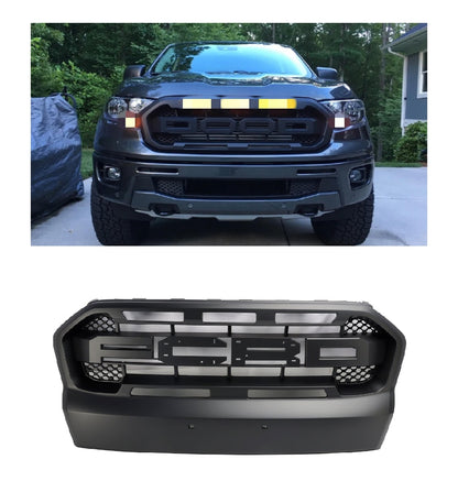 Matt Black Ranger Raccer Raptor Style Front Bumper Grill per Ford Ranger 2015-2019 T7